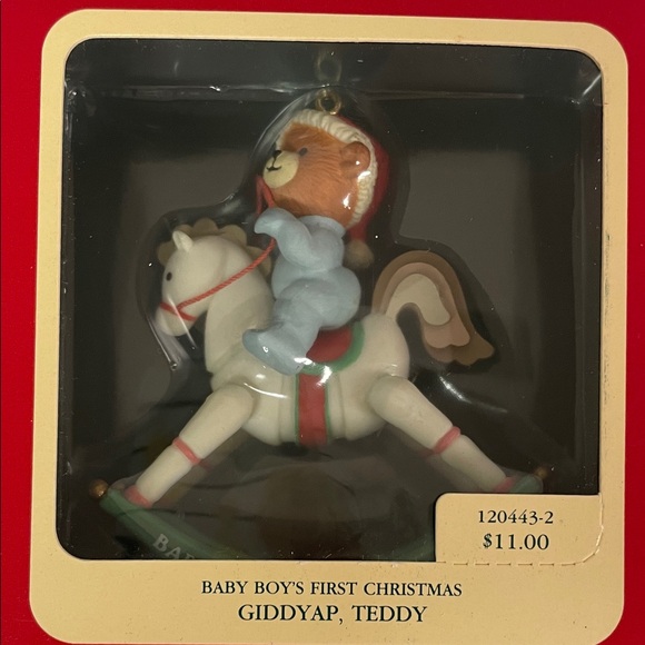 Baby Boy's First Christmas Ornament 1992 - Giddyap, Teddy Carlton Cards Heirloom - Picture 1 of 6